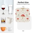 thumbnail image 6 of Naloa Flat Mushrooms Coasters for Set of 4 - PU Leather Coasters, Coasters for Table Cup Tea Coffee Beer, Decorative for Kitchen Homedecor (Round), 6 of 6
