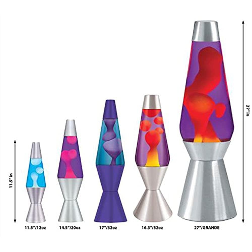 Lava Lite 27" Lava Grande Lava Lamp, Yellow Wax/Blue Liquid/Silver Base