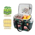 thumbnail image 2 of FORMRS Insulated Cooler Bag 24 Cans Capacity Soft Leakproof Lunch Box with Side Pockets, Flamingo Leaves Pattern, 2 of 7