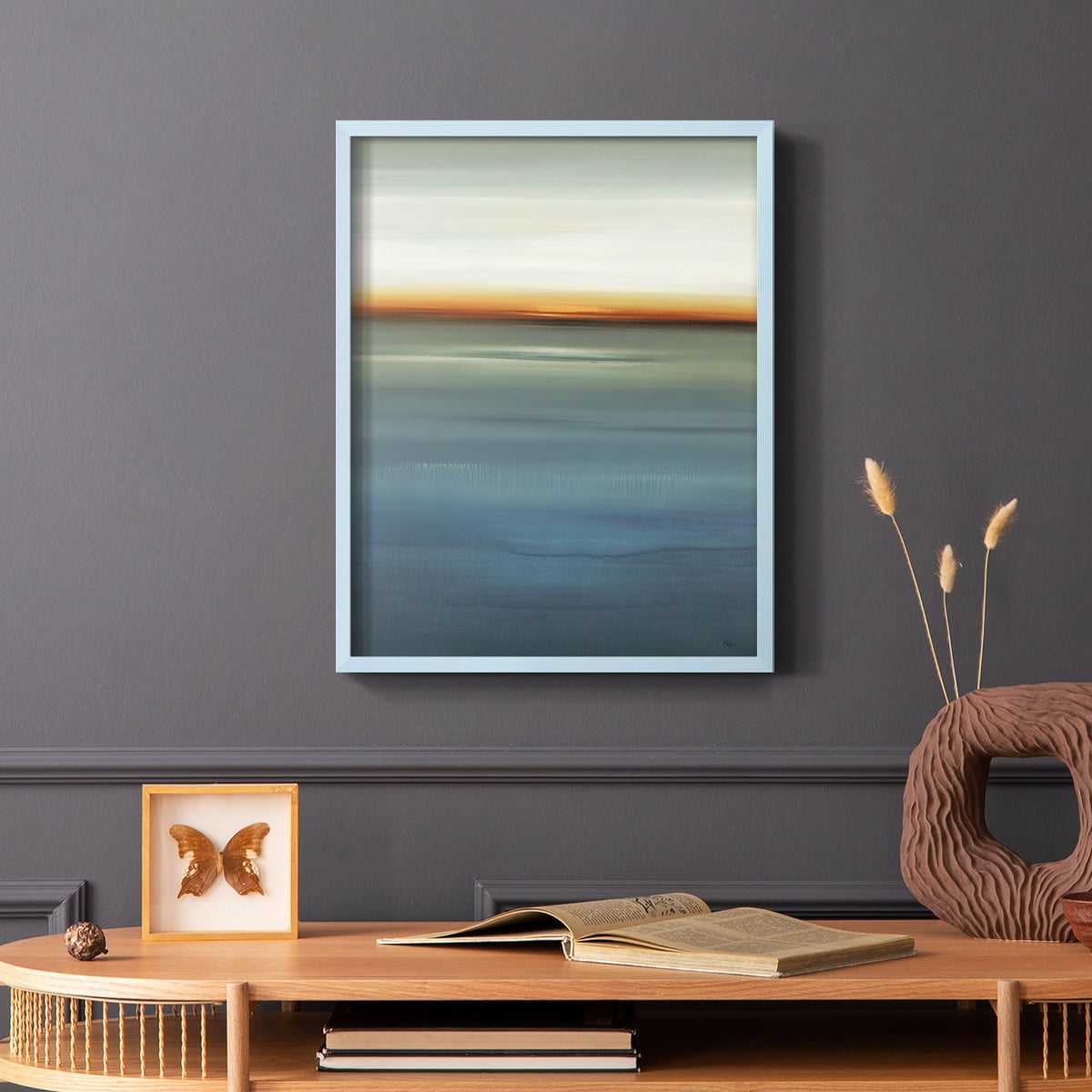 Beside the Blue I Framed Print in Blue Solid Wood Framed Print No Nail Hanging