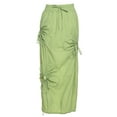 thumbnail image 4 of VISgogo Falda larga para mujer, cintura elástica con cordón de flores, faldas de lápiz de color sólido ahuecadas, S/M/L VISgogo  moda, 4 of 9