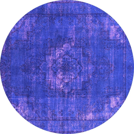 Ahgly Company Indoor Round Persian Purple Bohemian Area Rugs, 3' Round