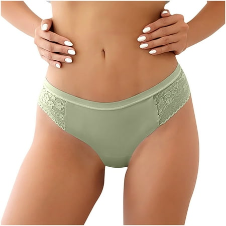 Bigersell Womens Underwear Thong Clearance Womens Long Underwear G-Strings Panty Style P-1447 Nylon Brief Panties Cotton Thong Briefs Mid Waist Women s Bikini Panties Green S