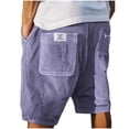 thumbnail image 1 of pstuiky Pantalones cortos de entrenamiento para hombre, Pantalones cortos deportivos para hombre con cintura elástica, bolsillos y cordones para hacer ejercicio en casa, 1 of 5