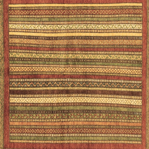 Ahgly Company Indoor Square Abstract Brown Modern Area Rugs, 7' Square