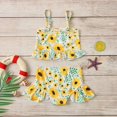 thumbnail image 4 of FRSASU Baby Kids Girls Ruffle Sunflower Print Straps Swimsuit Tops Shorts Swimwear Set, 4 of 8
