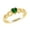 Simulated Emerald, variant on Personalized Heart Shape Simulated Emerald Infinity Heart Promise Ring In 14k Yellow Gold Over Sterling Silver Ring Size-10
