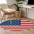 thumbnail image 5 of 3ft Round Rug, 4th of July Non-Skid Rubber Backing Large Area Rugs - Living Room Bedroom Home Office, Red Stripes Independence Day Indoor Floor Mat Carpets Washable Rug, 5 of 9