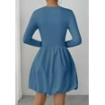 thumbnail image 7 of PRETTYGARDEN Fall Dresses for Women Casual Long Sleeve Bubble Cute Crew Neck A Line Mini Short Dress with Pockets, 7 of 7