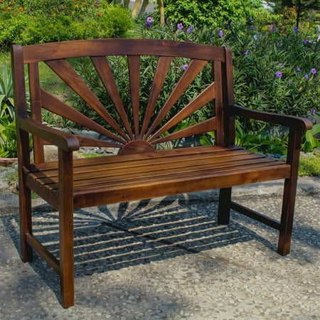 International Caravan Highland Sapporo Sunburst Acacia 43 in. Outdoor Bench