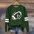 thumbnail image 4 of zaveiop Women Sports Shirt Football Graphic Long Sleeve Sweatshirt Football Print Pullover Hoodies (Green, XXL), 4 of 4