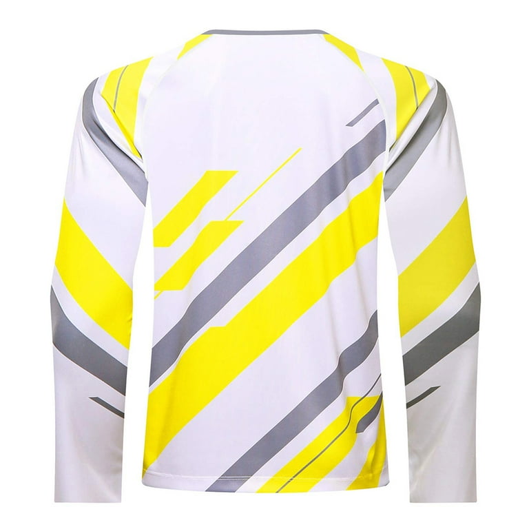 Mens Sun Shirts Long Sleeve Fishing Shirt UPF 50+ UV Sun Protection  Moisture Wicking Yellow S 