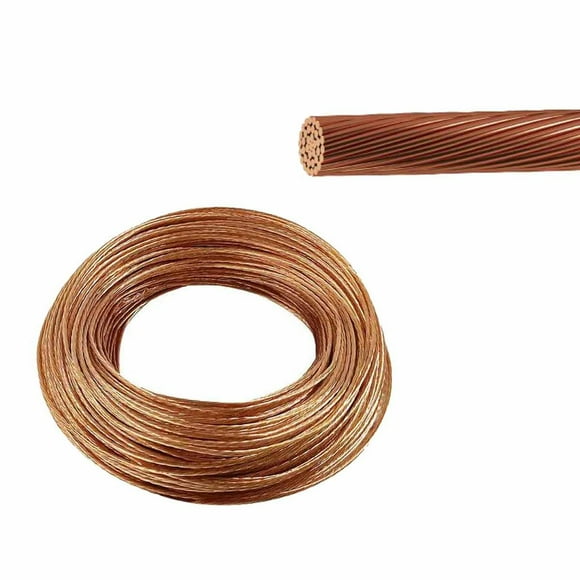 Rollo 10M Cable De Cobre Desnudo Calibre 10 Awg 19 Hilos dorado 10m