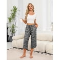 thumbnail image 3 of Ekouaer Womens Pajama Pants Capri 2026 Wide Leg Lounge Pj Pants Summer Comfy Drawstring Pajama Bottoms with Pockets, 3 of 5