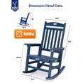 thumbnail image 2 of WINSOON Outdoor Rocking Chair, Poly Lumber Patio Rocker Chair with High Back, Poly Rocking Chair Look Like Real Wood, Widely Used for Lawn, Porch, Backyard, Indoor and Garden,380lb Heavy Duty (Navy), 2 of 7