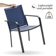 thumbnail image 5 of 5-Peices Outdoor Patio Dining Set Stacking Chairs and Round Glass Table Furniture Set for 4 Person, 5 of 7
