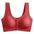 thumbnail image 2 of TrendVibe365 Pregnancy Bras for Women Nursing No Underwire Push up Bralettes Padded Button Front Adjustable Strap Corset Bra Full Coverage Crop Cami Top Sexy Lingerie Red L, 2 of 7