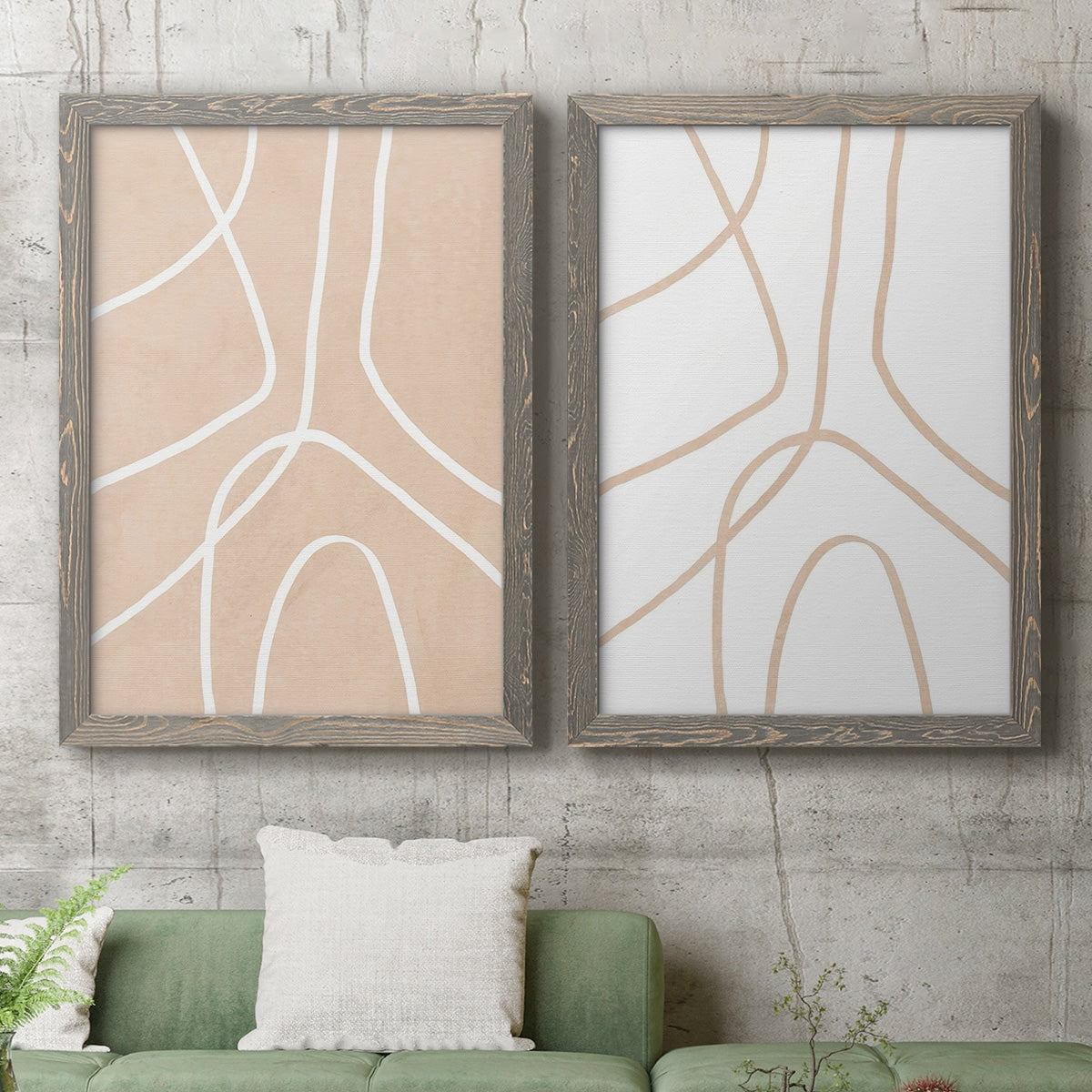 Clean Contour III - Premium Framed Canvas 2 Piece Set - Ready to Hang
