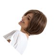thumbnail image 1 of kurtrusly Mode Perruque de Cheveux Humains Soyeux Naturel Courte Perruques de Cosplay & Plat Frange Sépia, 1 of 8