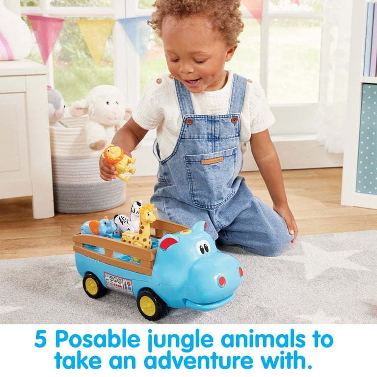 Kidoozie Harry Hippo Safari Truck Ages 12 months+, Posable Animals