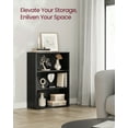 thumbnail image 3 of Custos Collection - 3-Tier Adjustable Bookcase, Open Compartment Storage Shelf, 9.4" D x 23.6" W x 32" H, for Living Room, Office, Dining Room, Space-Saving Design, Ebony Black, 3 of 10