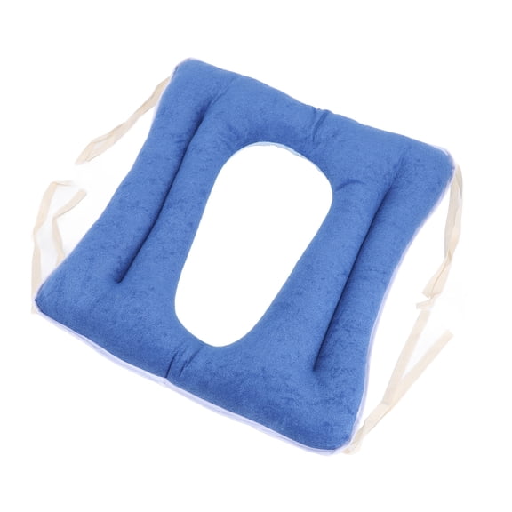 Universal Commode Seat Cushion for Elderly and Adults Center Hole Cotton Bedside Commode Pad Relief Pressure Soft Support Seat Cushion Design for Most Potty Chair Toilets Hemorrhoid Tailbone