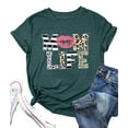 thumbnail image 4 of Women Mom Life T-Shirts Leopard Lips Stripe Graphic Shirts Funny Letter Printed Tee Tops Mother's Day Casual Blouse, 4 of 7