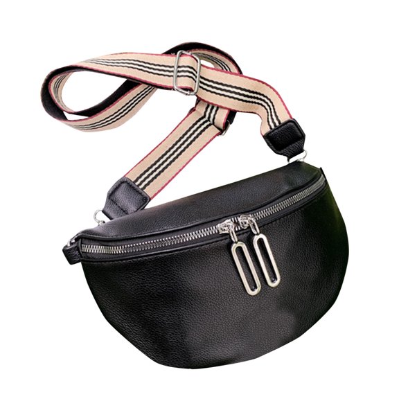 MUSOIE Small Crossbody Sling Bag for Women Fanny Packs PU Leather Chest Belt Bag Anti Theft Purse