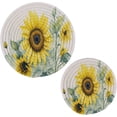 thumbnail image 7 of SKYSONIC Watercolor Sunflower Painting Trivet Pot Holders Pads, Set of 2 Radiant Blooms Pot Holder Heat Resistant Trivets Cotton Thread Weave Mats Kitchen Table Decor, 7 of 7