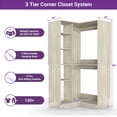 thumbnail image 2 of 36'' Corner Closet System - iSunirm Freestanding Corner Closet Organizer System with 2 Hanging Rods & 8 Storage Shelves, Built-in Garment Rack, for Bedroom/Closet, 36"W x 16"D x 80"H, White Oak, 2 of 7