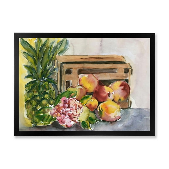 Designart 'Historic Fruits V' Farmhouse Framed Art Print