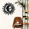 thumbnail image 5 of Elegant Black Sun and Moon Metal Wall Art, Home Decor Plaque for Living Room, Bedroom, Kitchen, 15.7"x15.7", 5 of 7
