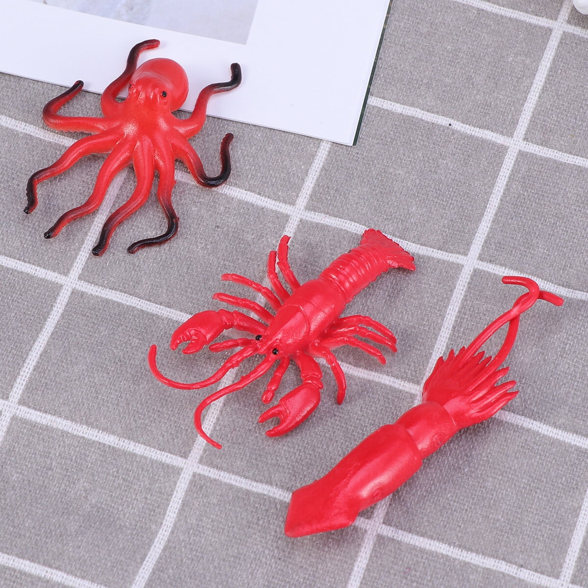 RCOMG 24PCS Tropical Fish Toys, Plastic Sea Creatures Figurines Set,  Educational Learning Ocean Animal Figures, Party Favor Miniature Toys Gifts  for