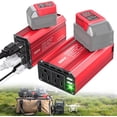 thumbnail image 1 of 2pcs Power Inverter Compatible with Mil*wau*kee 18V Battery,300W Portable Outdoor Battery Converter with 3USB 1Type C&2AC Outlets, for Camping, RV, and Emergency Power, 1 of 8