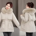 thumbnail image 2 of Breezora Women's Long Winter Puffer Coat Warm Thickened Lined Down Alternative Detachable Hooded Parka Jacket L Size Beige, 2 of 9
