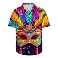 thumbnail image 5 of Aloohaidyvio Mens Mardi Gras Clothing Mens Hawaiian Shirts Short Sleeve Button Up Beach Shirts 2025 Mardi Gras Shirts Clearance, 5 of 5