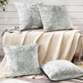thumbnail image 5 of Home Soft Things Crushed Velvet 4 Piece Throw Pillow Cover Set - Silver- 20" x 20", 5 of 8