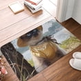 thumbnail image 4 of Pofeuu Cat In Sun Hat Print Flannel Doormats Rug16"x24"Rug Washable Doormats Indoor Outdoor Rugs for Layered Front Door Mats, Porch, Kitchen, Entryway, 4 of 7
