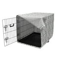thumbnail image 3 of Tribal Dog Crate Cover, Geometric Rectangle Form with Various Inner Stripes Muted Tones Art, Easy to Use Pet Kennel Cover Small Dogs Puppies Kittens, 7 Sizes, Grey Pale Taupe and White, by Ambesonne, 3 of 6