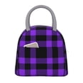 thumbnail image 1 of Fotbe Purple Buffalo Plaid Bolsa de Almuerzo con Estampado, Lonchera Aislada, Contenedor de Comida Reutilizable Tipo Cooler a Prueba de Fugas, 1 of 6