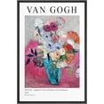 thumbnail image 3 of IDEA4WALL Framed Canvas Wall Art Still Life Japanese Roses Van Gogh Botanical Brushstroke Fine Art Traditional Colorful Multicolor Print for Living Room, Bedroom, Office - 24"x36" Black, 3 of 5
