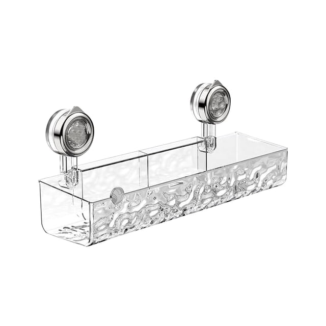 Estante de almacenamiento transparente montado en la pared sin taladrar, cesta de baño triangular y rectangular desmontable montada en la pared.