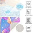 thumbnail image 7 of SKYSONIC Bath Mats Toiletry Mat, Fluffy Plush Absorbent Bath Rugs Carpet with Non Slip Bottom for Bathroom Floor Toilet Tub and Shower,23.6"x15.7"+17.3"x13.4"-Purple Magical Mushroom, 7 of 7