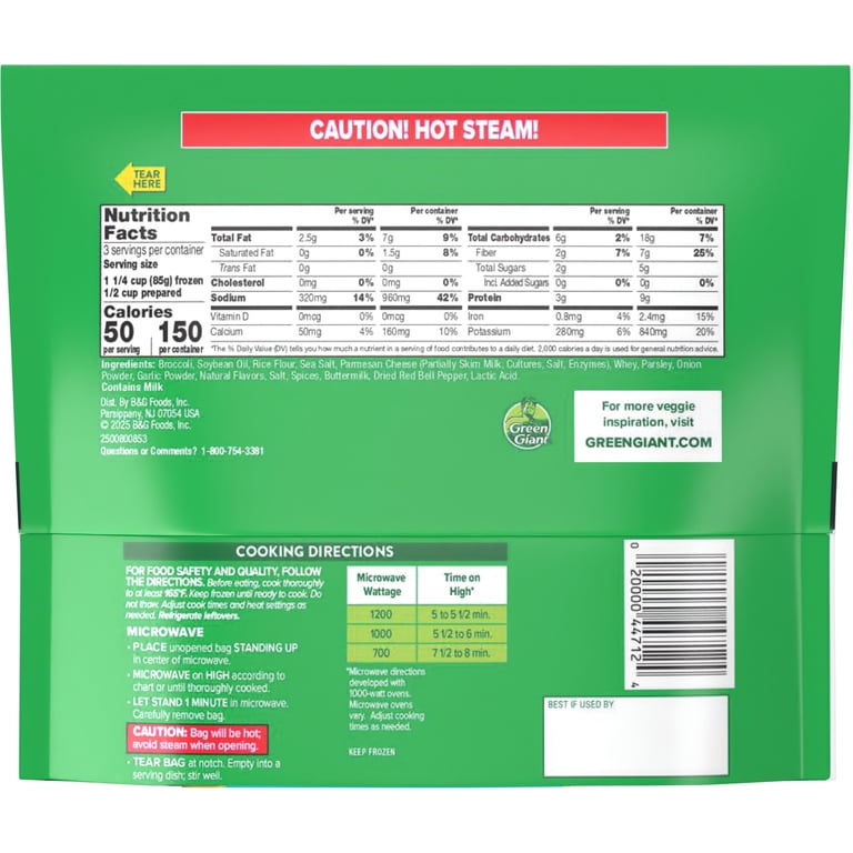 2 pack) Green Giant Simply Steam Tuscan Seasoned Broccoli, 9 oz