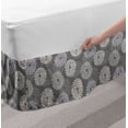 thumbnail image 2 of Floral Bed Skirt, Abstract Illustration of Dahlia Flowers Composition Petal Prints, Elastic Bedskirt Dust Ruffle Wrap Around for Bedding Decor, 4 Sizes, Grey Dimgrey and Coconut, by Ambesonne, 2 of 2