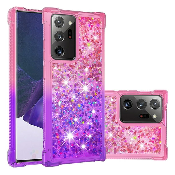 Funda para Samsung Galaxy Note 20 Ultra 5G Transparente con Brillos Carcasa Protectora Antigolpes con Glitter Brillante