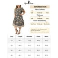 thumbnail image 6 of Agnes Orinda Women's Plus Size Summer Boho Casual V Neck Short Sleeve Floral Print Beach Midi A-Line Dress 1X Black, 6 of 6
