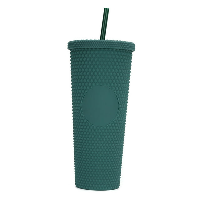 Gobelet d'Eau Grande Capacité 710ML24OZ Entièrement Clouté, Mat, Gobelet Réutilisable avec Grand Ouverture, Couvercle Étanche, Paille