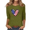 thumbnail image 1 of Blusas para Mujeres Casual 3/4 Manga Cuello Redondo Impreso Suelto, Mujer 3/4 Manga Tops Y Blusas para Diario, 1 of 4