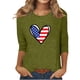 thumbnail image 1 of Blusas para Mujeres Casual 3/4 Manga Cuello Redondo Impreso Suelto, Mujer 3/4 Manga Tops Y Blusas para Diario, 1 of 4